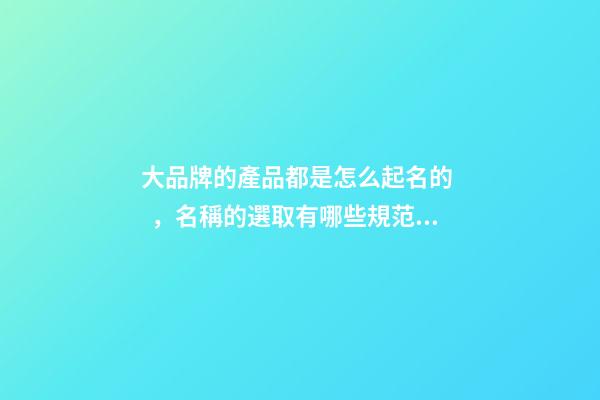 大品牌的產品都是怎么起名的，名稱的選取有哪些規范？
